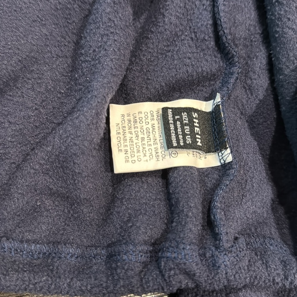 Shein Navy Fleece Jacket View 2